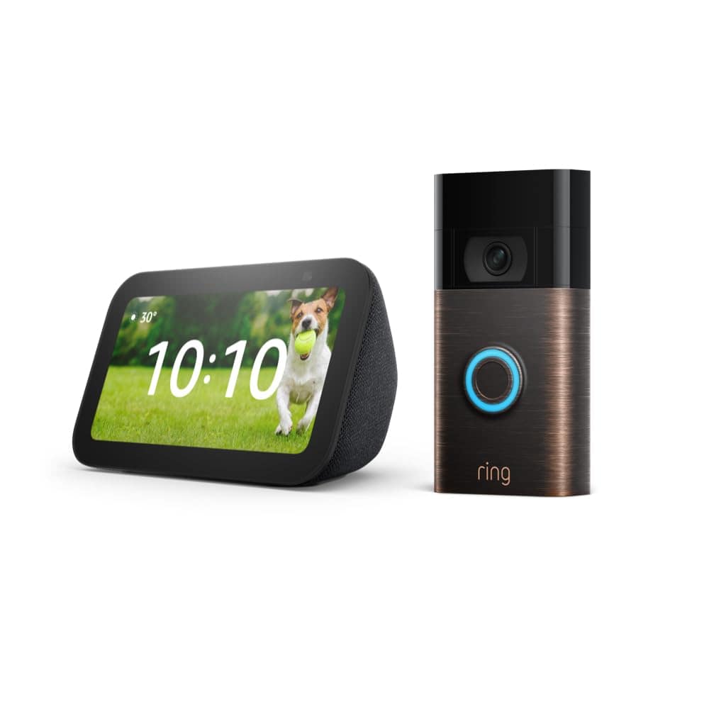 Ring Video Doorbell (Venetian Bronze) bundle with Echo Show 5 (3rd Gen) Venetian Bronze with Echo Show 5 (3rd Gen)
