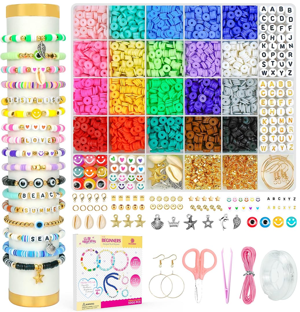 Dowsabel Clay Beads Bracelet Making Kit for Beginner
