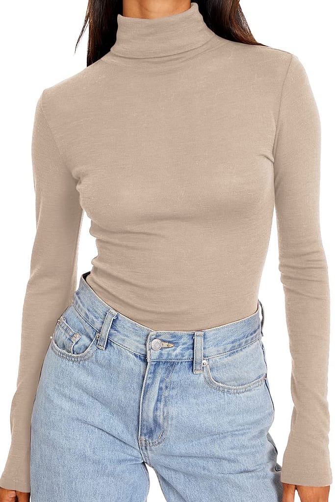 Trendy Queen Women's Turtleneck Long Sleeve Shirts