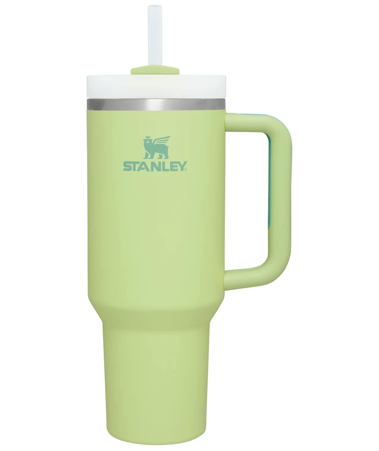 Stanley Quencher H2.0 FlowState Stainless Steel Vacuum Insulated Tumbler with Lid and Straw for Water, Iced Tea or Coffee, Smoothie and More Modern Cream Citron