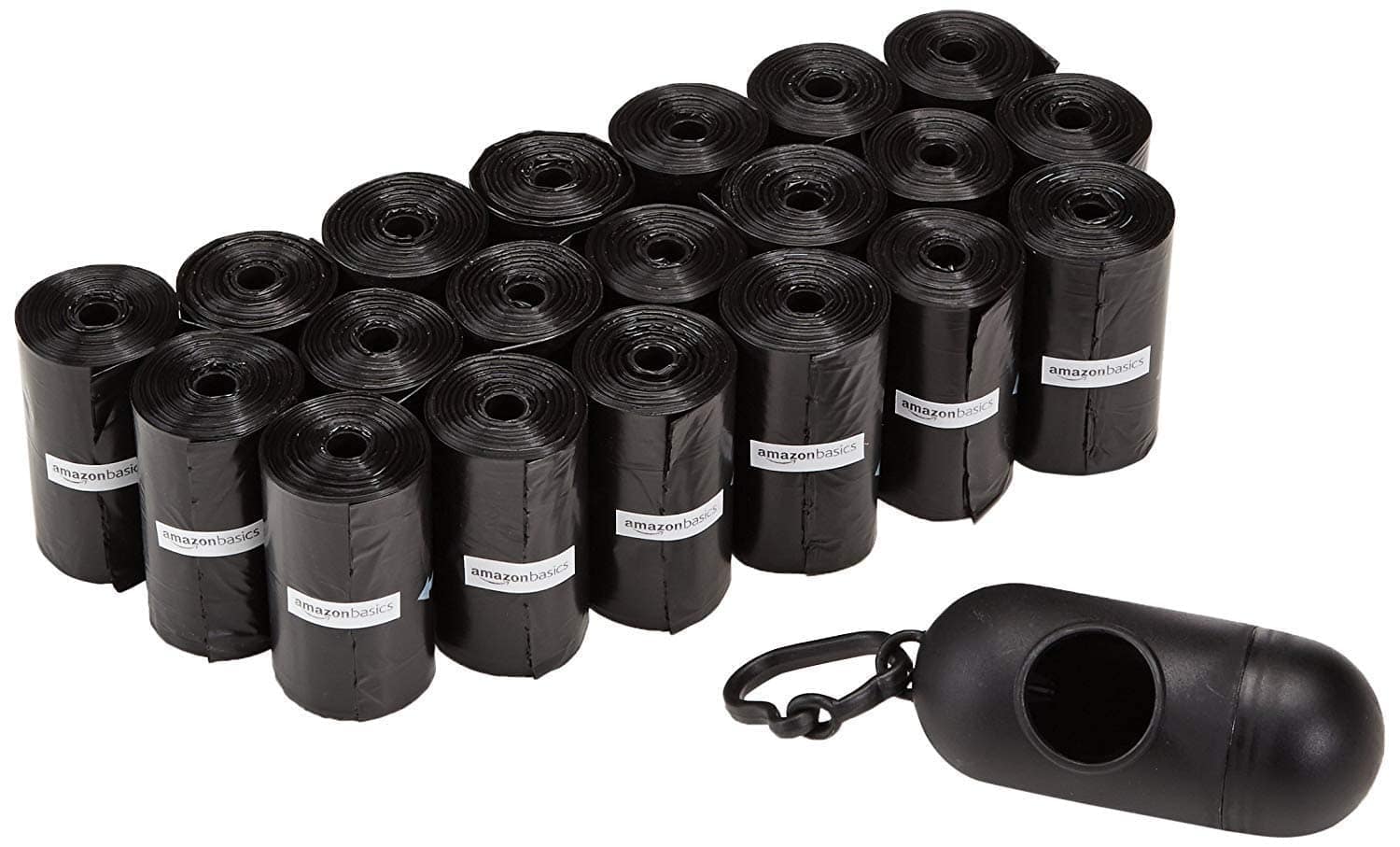 Amazon Basics Standard Dog Poop Bags With Dispenser and Leash Clip